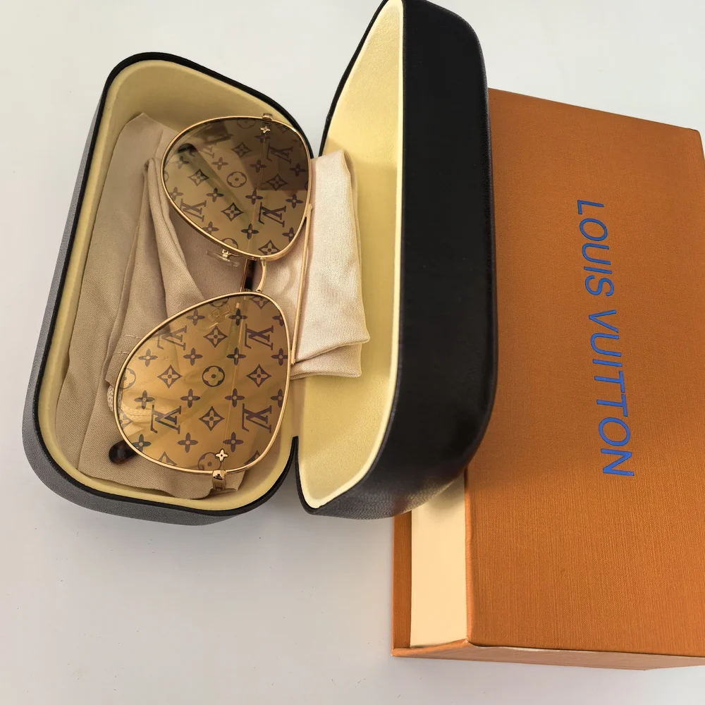 Louis Vuitton Gold Aviator Sunglasses - Picture 6 of 6